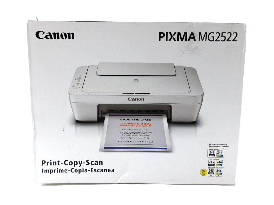 Canon Pixma MG2522 All-In-One Inkjet Printer, Scanner & Copier (White