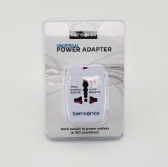 Samsonite Universal Worldwide Travel Power Adapter, White, Surge Protector