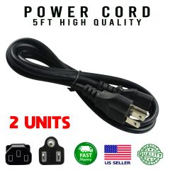 2 Pack High quality standard general purpose 5ft 125v power cord for electronics