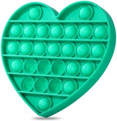 bubble popper fidget worry free toy convenient to carry fantastic heart green