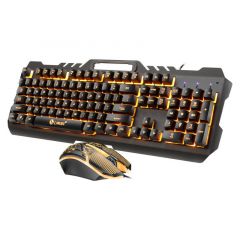 New Best Gaming Keyboard And Mouse Combo Mechanical Feel Orange Wired USB | Win