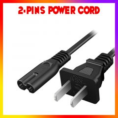 AC Power Cord 2 Prong Cable Non Polarized For TV Laptops Soundbar Monitor 5FT