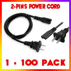 1-100 AC 2 Prong C7 Power Cord 5ft Standard For TV PS4 PS5 Speaker Monitor Xbox