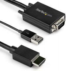 StarTech.com 6ft VGA to HDMI Converter Cable with USB Audio Support & Power