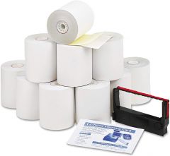 PM COMPANY Printer Roll for Verifone 250/500, 3"w, 90'l, White/Canary, 10 rolls