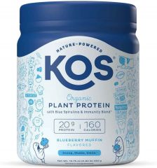KOS Vegan Plant Based Keto Protein Powder Blueberry Muffin Gluten Soy Free
