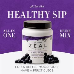 Zurvita Zeal for Life 30-Day Protein Powder, Vegan Gluten Free - Bold Grape