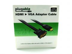 Plugable HDMI to VGA Adapter, 6 Foot Converter Cable Up to 1920 x 1080 (60Hz)
