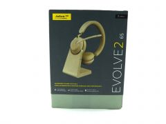 Jabra Evolve2 65 USB-A UC Stereo with Charging Stand - Beige Wireless Headphones
