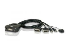 ATEN CS22D 2 Port USB DVI Cable KVM Switch with Remote Port Selector