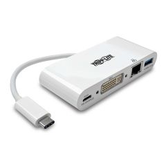 USB-C Multiport Adapter, DVI, USB-A Port, Gbe + PD Charging Video Adapter
