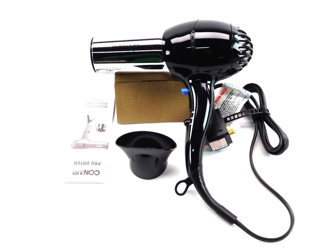 Conair 1875 Watt Full Size Pro Hair Dryer with Ionic Conditioning, Blue/Black - wide 10
